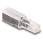 DeLOCK Adaptador antitorsión RJ10 macho a RJ10 hembra transparente/negro