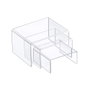 Compossar Pack 3 Expositores Elevados Metacrilato 3mm Pequeño 8,5x8x3,5cm Mediano 10,5x8x5,5cm Grande 12,5x8x7,5cm