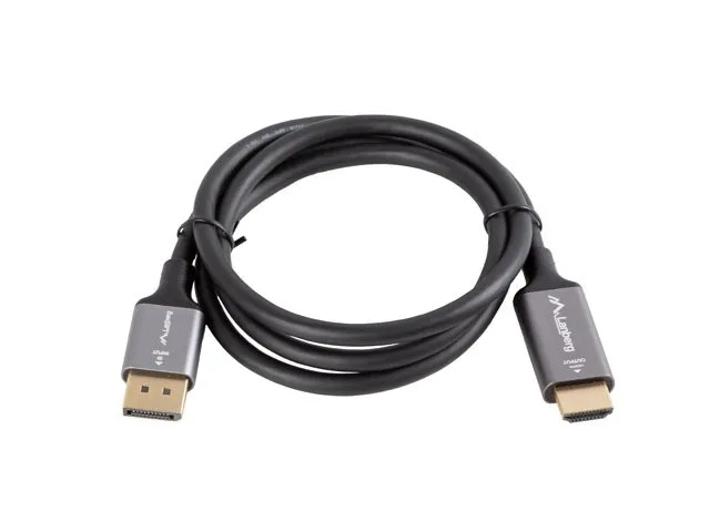 LANBERG Adaptador de cable de vídeo CA-DPHD-20CU-0010-BK DisplayPort a HDMI 1 m Negro y Plata