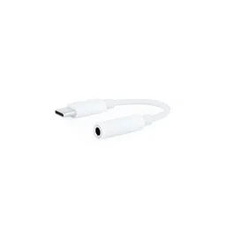 Nanocable 10.24.1205-W Adaptador USB-C a Jack 3.5 Hembra, Cable de Audio de 0.11m (11 cm) para Auriculares, Blanco