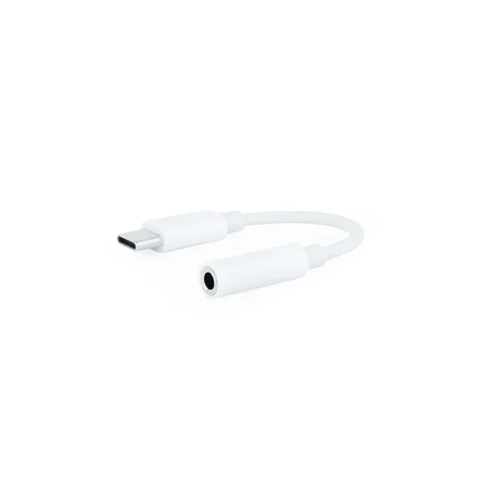 Nanocable 10.24.1205-W Adaptador USB-C a Jack 3.5 Hembra, Cable de Audio de 0.11m (11 cm) para Auriculares, Blanco
