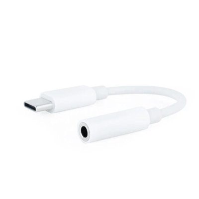 Nanocable Cable Adaptador de Audio USB-C Macho a Jack 3.5 Hembra, Blanco, 11 cm