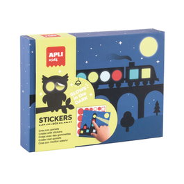 APLI KIDS Caja de Stickers Brillo en la Oscuridad Tren