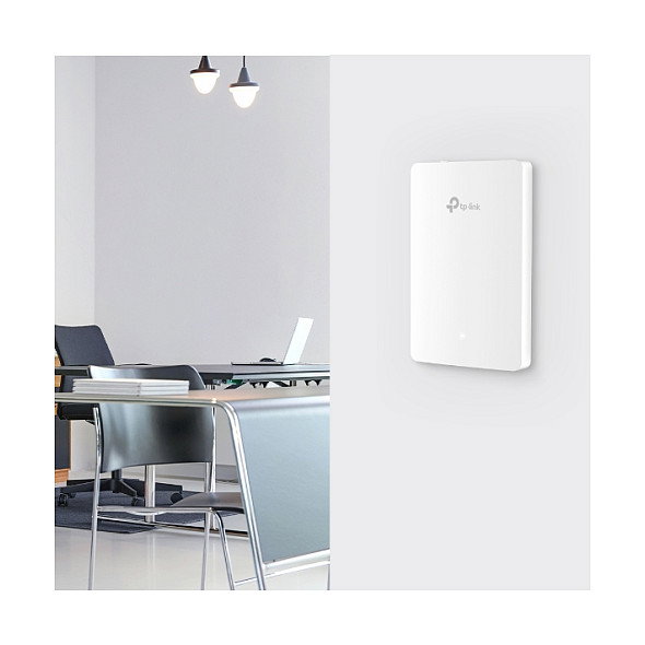 TP-Link Omada EAP615-Wall Access Point WiFi 6 AX1800 2.4/5 GHz 1774 Mbps, 4 Puertos Gigabit, PoE, Para Pared, Blanco, Paquete de 5 Unidades