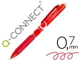 Q-connect Bolígrafo Retráctil Borrable Gel Punta 0,7 mm Color Rojo