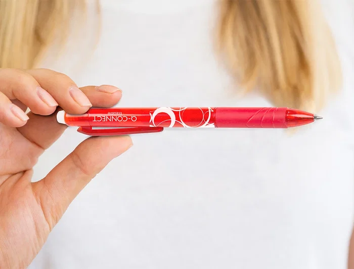 Q-connect Bolígrafo Retráctil Borrable Gel Punta 0,7 mm Color Rojo