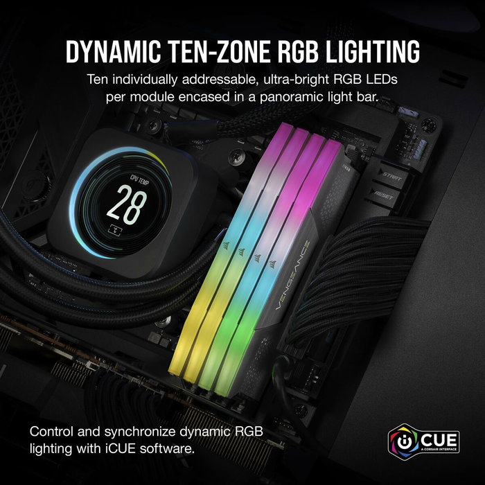 Corsair Vengeance RGB 32GB DDR5 6400MT/s (2x16GB) Negro