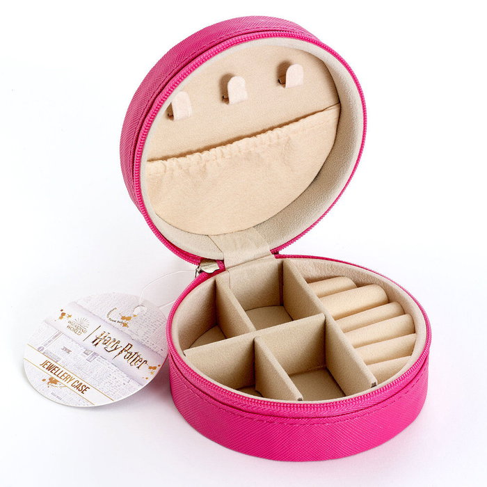 THE CARAT SHOP Caja de Joyeria Tarta de Cumpleaños Harry Potter Piel PU con Cierre Cremallera Interior Crema Ideal para Viaje