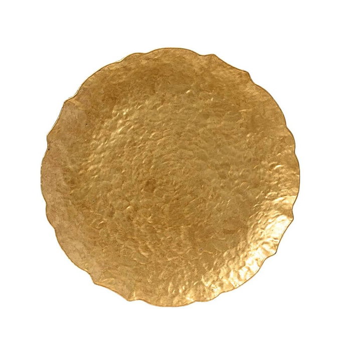 Decoris Plato de decoración polipropileno dorado ø33 x 1,50 cm