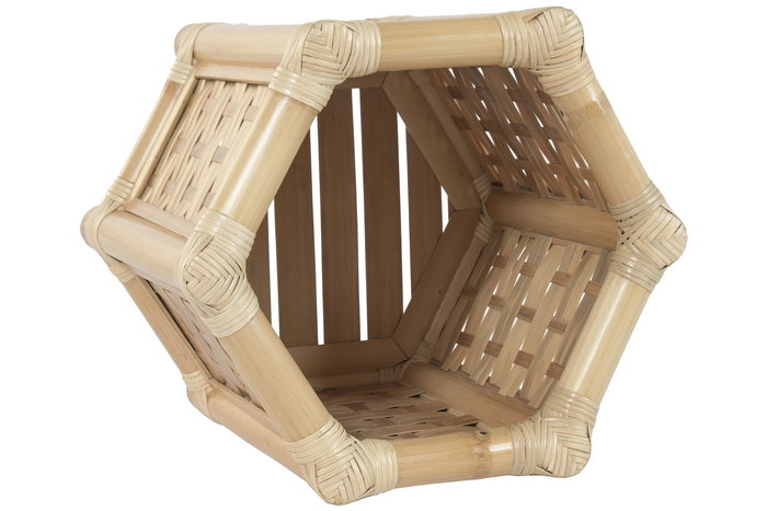 DKD Home Decor Macetero Tropical Bambú y Ratán Natural 40 x 40 x 46 cm