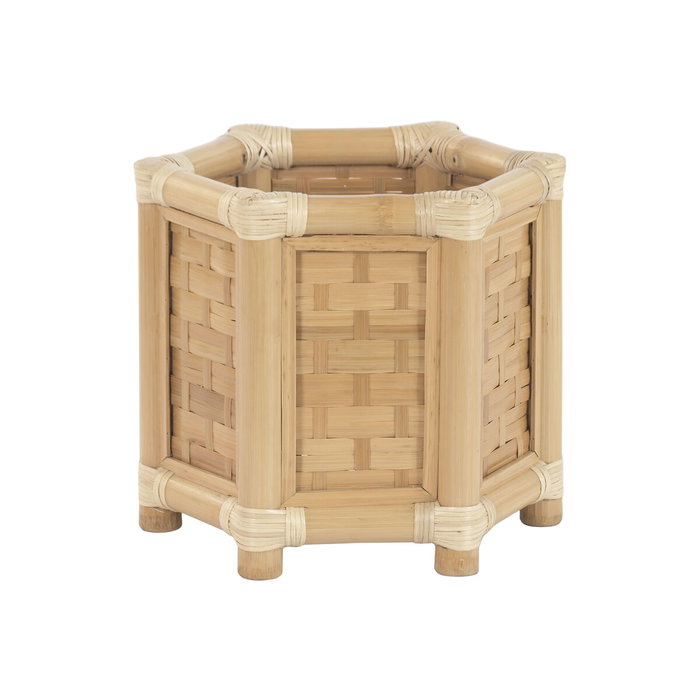 DKD Home Decor Macetero Bambú y Ratán Natural 46x40x40