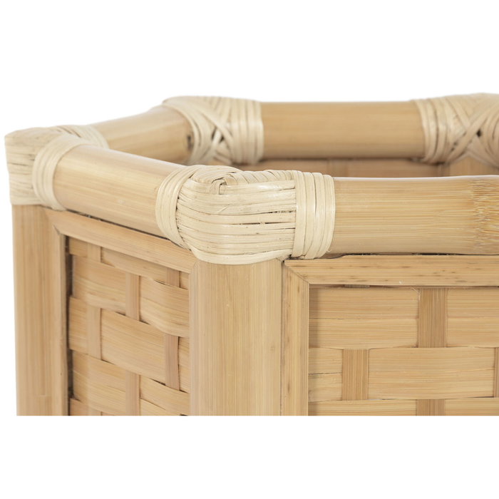 DKD Home Decor Macetero Bambú y Ratán Natural 46x40x40