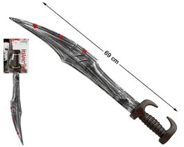 Espada de Plástico Gris 69cm con Manija Morada para Disfraz de Zombie y Halloween