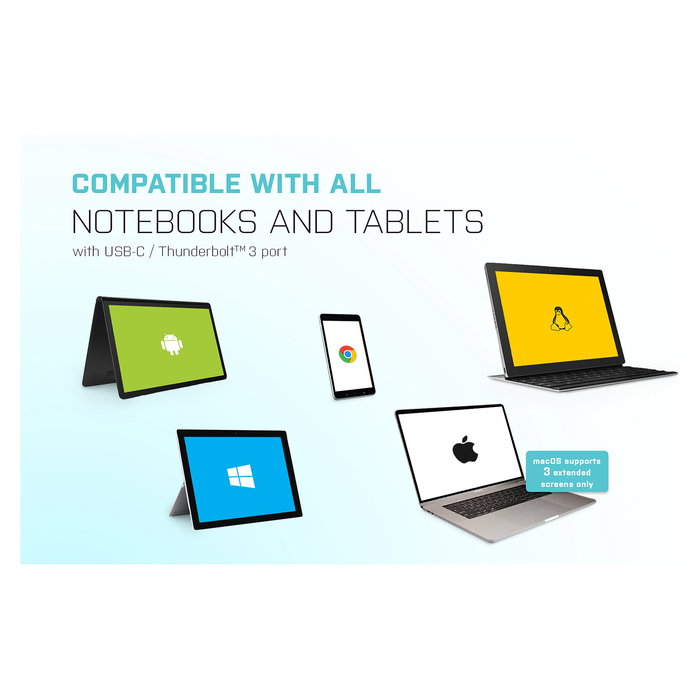 I-TEC Docking Station USB-C Quattro Display, 85W PD, 4 Puertos HDMI/DP, Ethernet 1Gb, 7x USB, Negro