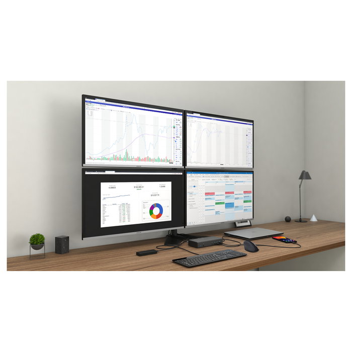 I-TEC Docking Station USB-C Quattro Display, 85W PD, 4 Puertos HDMI/DP, Ethernet 1Gb, 7x USB, Negro