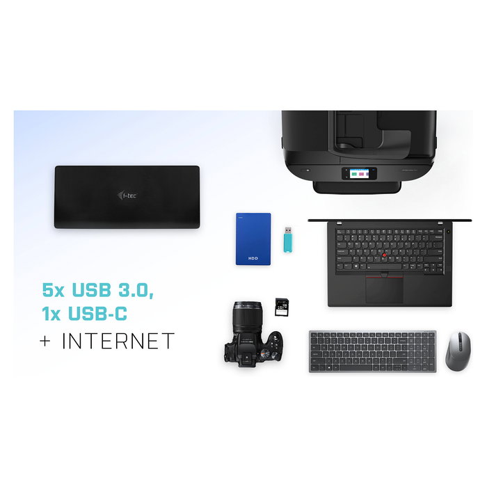 I-TEC Docking Station USB-C Quattro Display, 85W PD, 4 Puertos HDMI/DP, Ethernet 1Gb, 7x USB, Negro