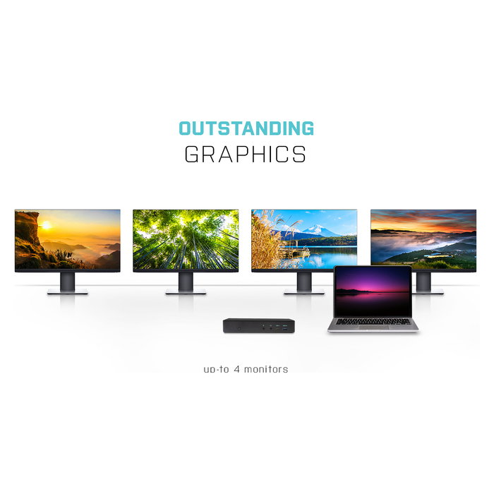 I-TEC Docking Station USB-C Quattro Display, 85W PD, 4 Puertos HDMI/DP, Ethernet 1Gb, 7x USB, Negro