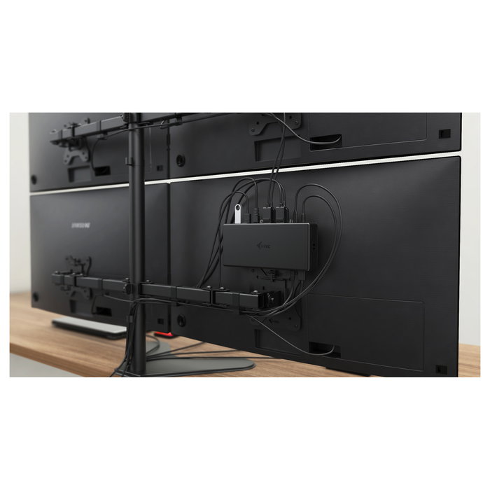 I-TEC Docking Station USB-C Quattro Display, 85W PD, 4 Puertos HDMI/DP, Ethernet 1Gb, 7x USB, Negro