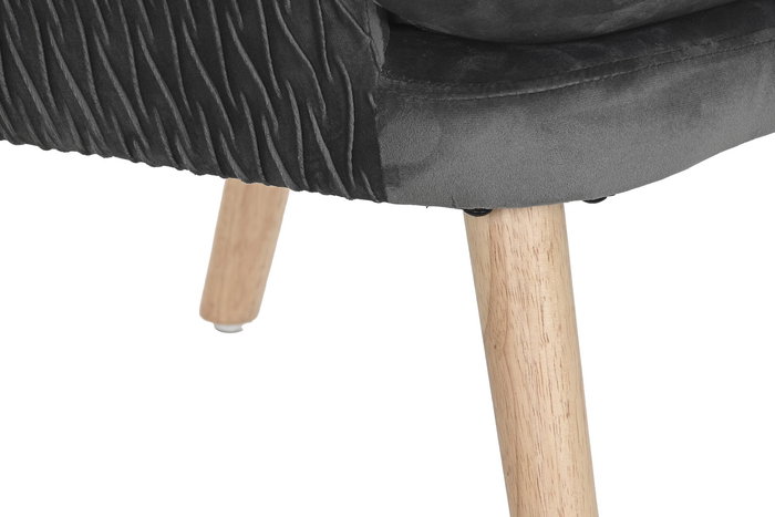 DKD Home Decor Butaca Scandi Gris Oscuro Natural 67 x 92 x 66 cm