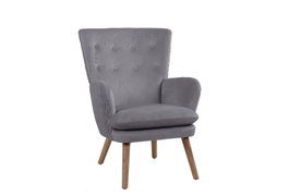 DKD Home Decor Butaca Scandi Gris Oscuro Natural 67 x 92 x 66 cm