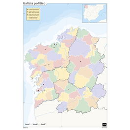 Mapa Mudo Erik Color Politico Galicia (Set de 50)