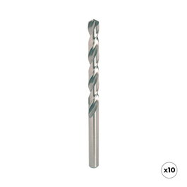 Workpro Set de 10 Brocas para Metal HSS4341 de 5,00 x 86,00 mm, Rectificadas