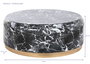 DKD Home Decor Mesa de Centro de Hierro Símil Mármol Negro y Dorado
