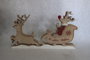 DKD Home Decor Figura de Trineo MDF Natural con detalles en Rojo y Dorado
