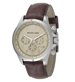 Michael Kors MK8115 con correa de cuero marrón
