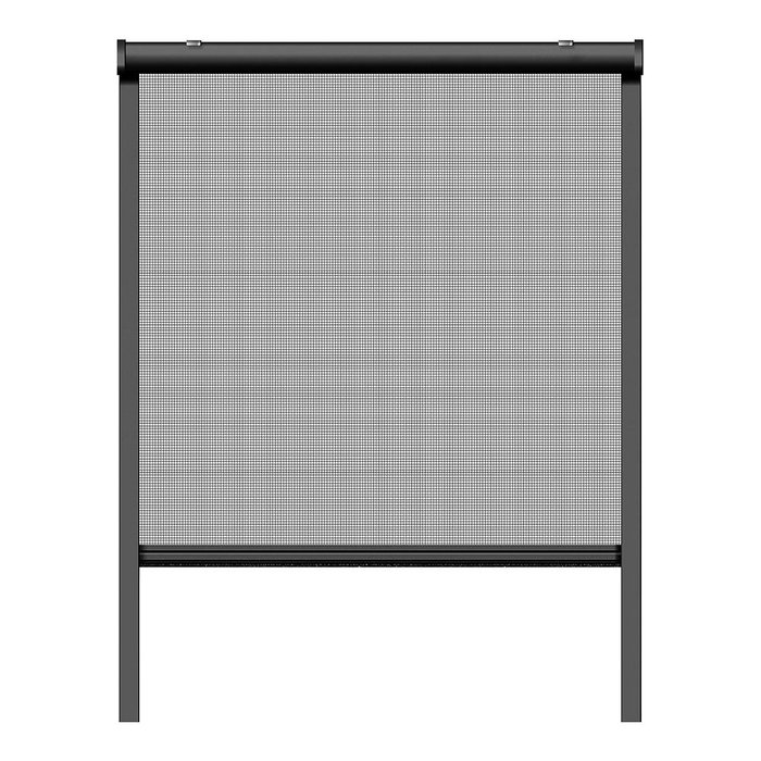 Schellenberg Mosquitera Enrollable para Ventana 130 x 160 cm, Antracita, con Tejido de Fibra de Vidrio y Carcasa de Aluminio, Equipo Completo