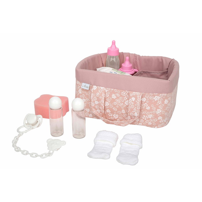 Muñecas Arias Canastilla Elegance rosa con accesorios