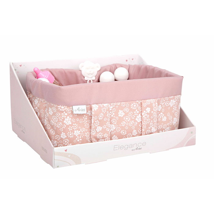 Muñecas Arias Canastilla Elegance rosa con accesorios