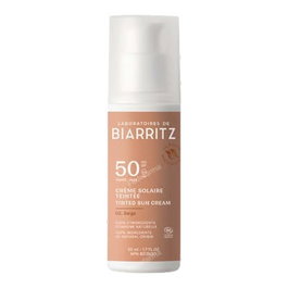 BIARRITZ Crema Facial Color Beige SPF50 50Ml Alta Protección Solar Tono Bronceado Hidratante