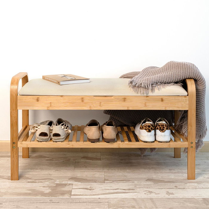 Vinthera Banco Zapatero con Almacenaje Moa Beige