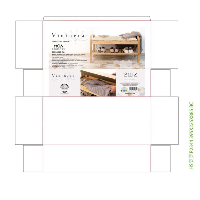 Vinthera Banco Zapatero con Almacenaje Moa Beige