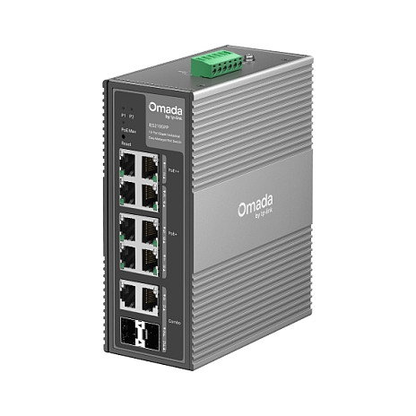 TP-Link Omada IES210GPP Switch Gestionado Industrial 10 Puertos Gigabit, 8xPoE+, 2xSFP, Montaje Rack/DIN, Energía sobre Ethernet 240W