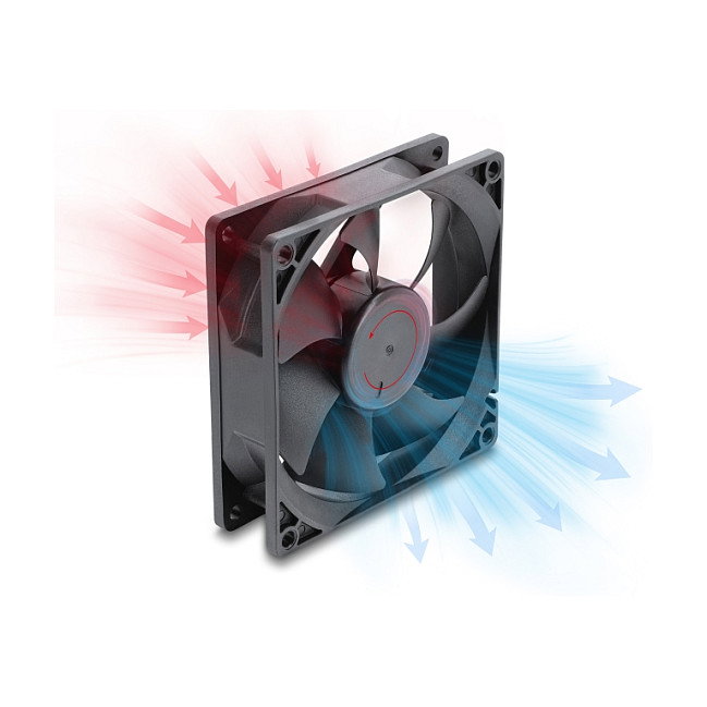 DeLOCK Ventilador Axial 48 V DC 92 x 92 x 25 mm 4 Pin PWM Negro DeLOCK Ventilador Axial 48 V DC 92 x 92 x 25 mm 4 Pin PWM Negro