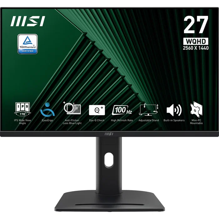 Monitor msi pro mp275qpg 27"/ 2560x1440/ 1ms (mprt)/ 100hz/ dp, hdmi/ vesa 100x100mm