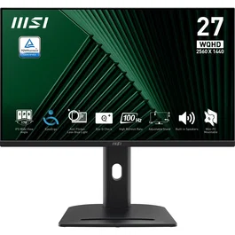 Monitor msi pro mp275qpg 27"/ 2560x1440/ 1ms (mprt)/ 100hz/ dp, hdmi/ vesa 100x100mm