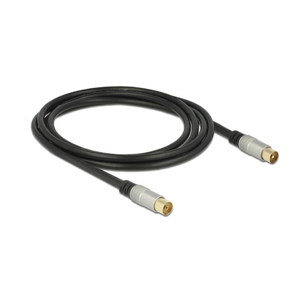 DeLOCK Cable coaxial de antena IEC macho a IEC hembra RG-6/U 2 m negro