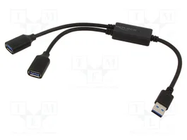 DeLOCK Hub USB con 2 Puertos Tipo-A de 5 Gbps, 0,25 m, Negro