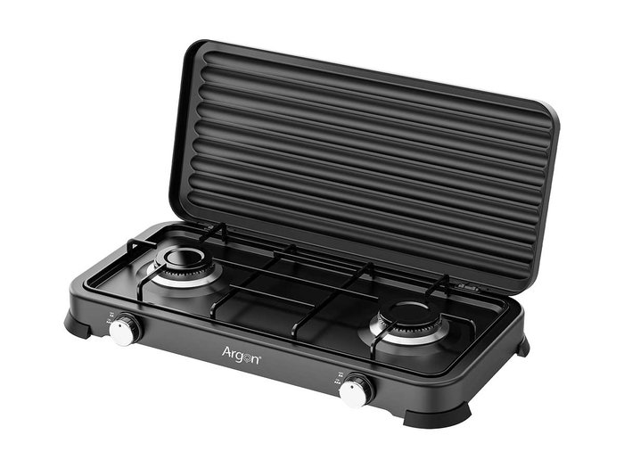 ARGON Hornillo Doble de Gas Negro 59,5x28cm ARGON Hornillo Doble de Gas Negro 59,5x28cm