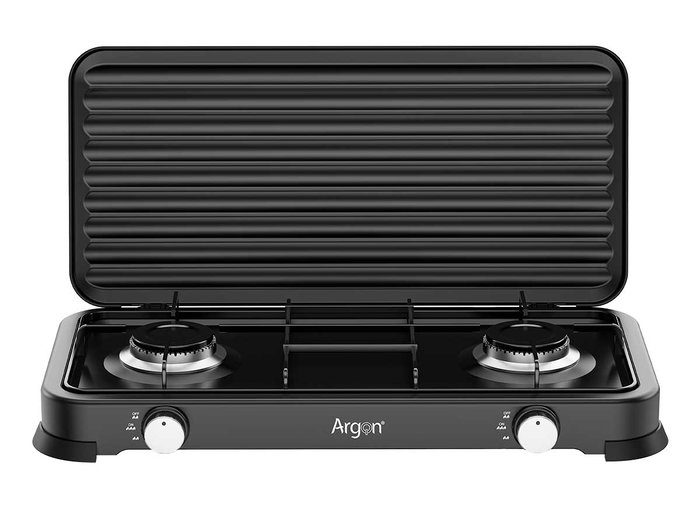 ARGON Hornillo Doble de Gas Negro 59,5x28cm ARGON Hornillo Doble de Gas Negro 59,5x28cm