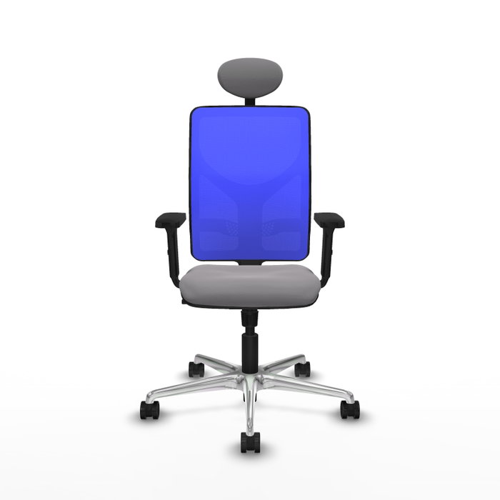 PIQUERAS Y CRESPO Silla de oficina Motilla con mecanismo Sincro, Gris y Azul