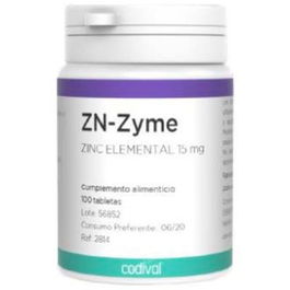 CODIVAL Zn-Zyme 15Mg 100 Comprimidos para Alteraciones Dermatológicas y Prostáticas, Metabolismo de Azúcares