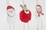 DKD Home Decor Decoración Colgante Navidad Tradicional Blanco Rojo 2.5 x 24 x 7 cm (12 Unidades)
