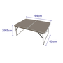 Mesa Plegable Color Marron Aluminio D13 Camping y Playa 64X42X29,5 cm MARBUENO SUMMER 10440M