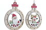 DKD Home Decor Decoración Colgante MDF Reno y Papá Noel Surtido de 2