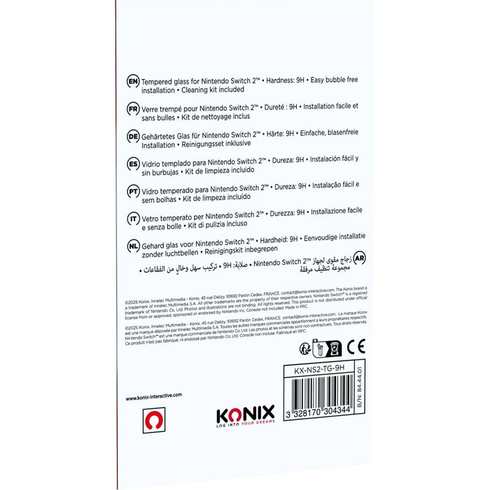 Konix Protector de pantalla de vidrio templado para Nintendo Switch 2 Konix Protector de pantalla de vidrio templado para Nintendo Switch 2