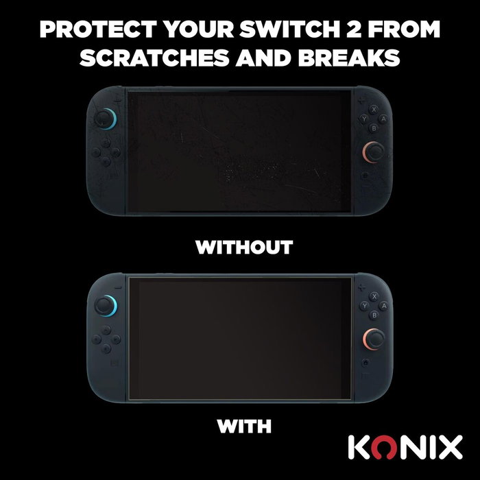 Konix Protector de pantalla de vidrio templado para Nintendo Switch 2 Konix Protector de pantalla de vidrio templado para Nintendo Switch 2